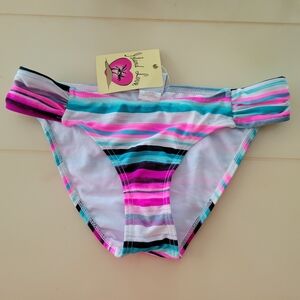 Striped Bikini Bottoms in Pink and Blue
